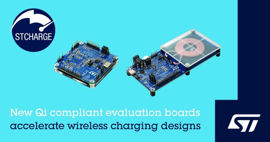 STMicroelectronics transmitter and receiver evaluation boards accelerate Qi wireless charger development